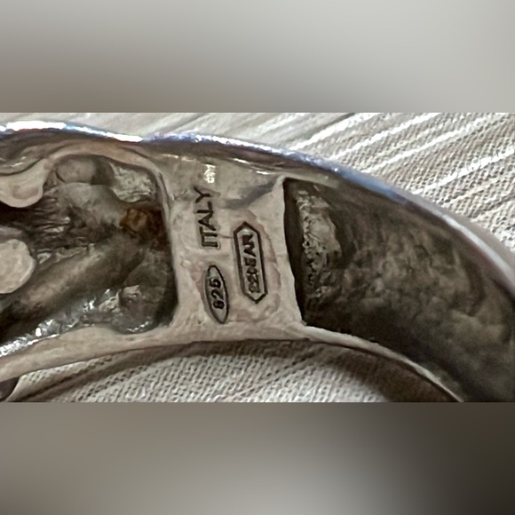 Vintage Italian Designer (2205AR) Sterling Silver Braided Rope Knot Ring, Size 9 - Picture 7 of 10